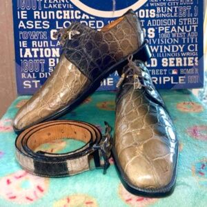 Mauri 2tone Alligator Shoes SZ11 and Mauri Alligator Belt SZ 42inches